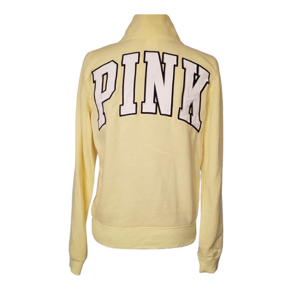 Sale! PINK Victoria’s Secret 1/4 Zip Yellow Pullover Sweatshirt Size Medium